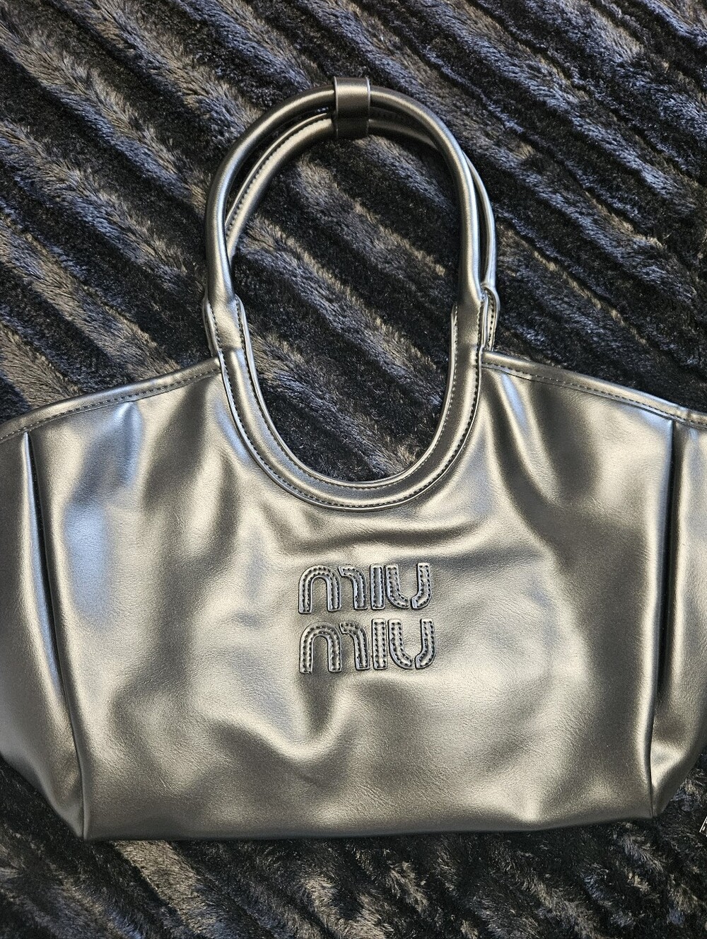 Black Tote with Rounded Handles